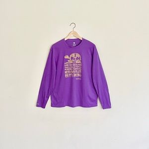 BornFit Turtle “I Run” Funny Graphic Long Sleeve Active Dry T Shirt Adult Medium